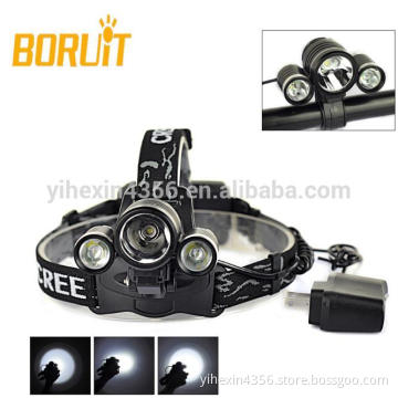 Bourit 3*CREE T6 LED 6000lm High Power Rechargeable Cree Led Headlamp/Bicycle Light+Charger